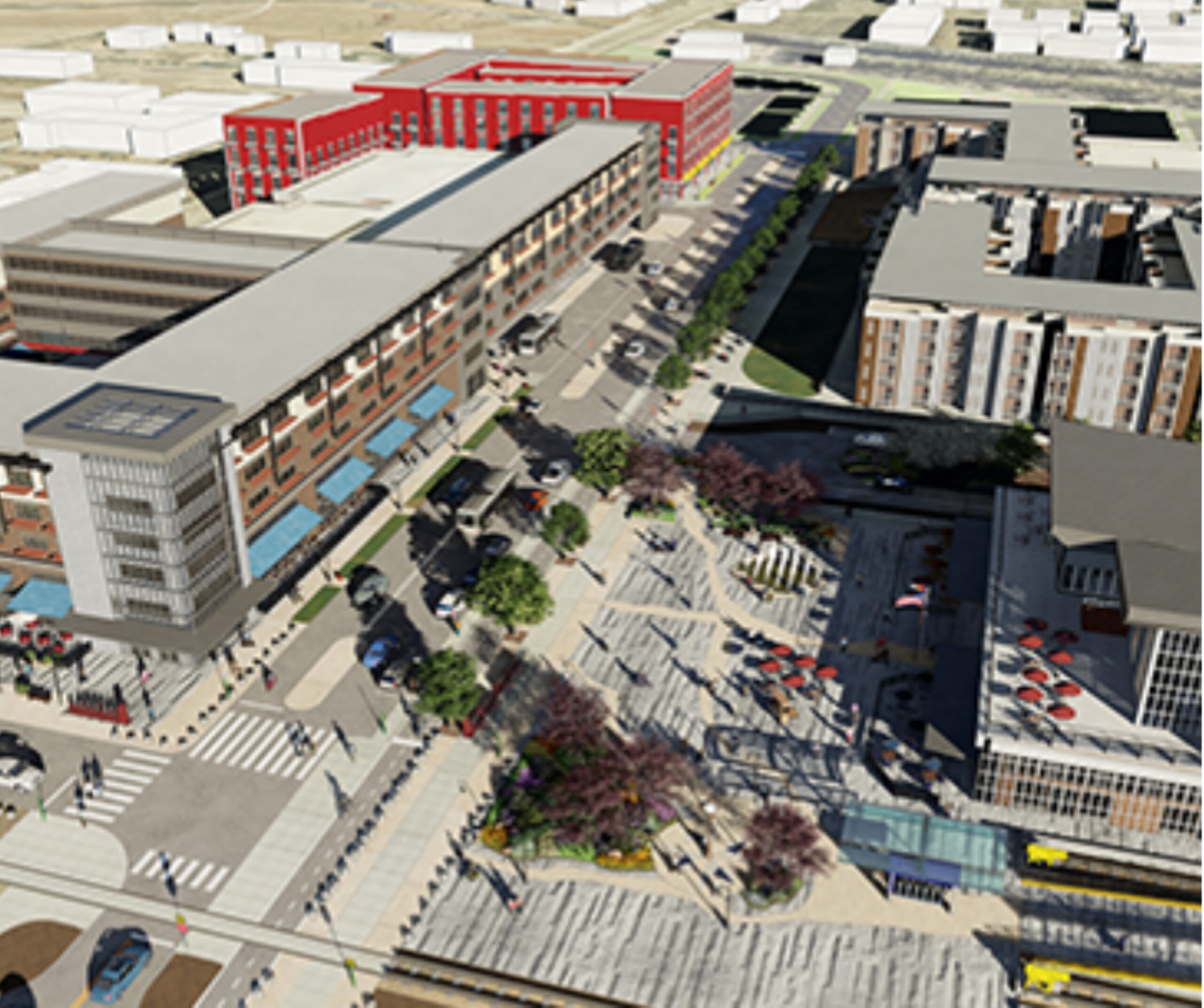 Rebecca Woulfe, vice president for academic affairs at Front Range Community College, outlines the plan for a downtown college campus in July at a Longmont Area Chamber of Commerce board meeting.